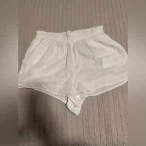 Aerie White Textured Shorts